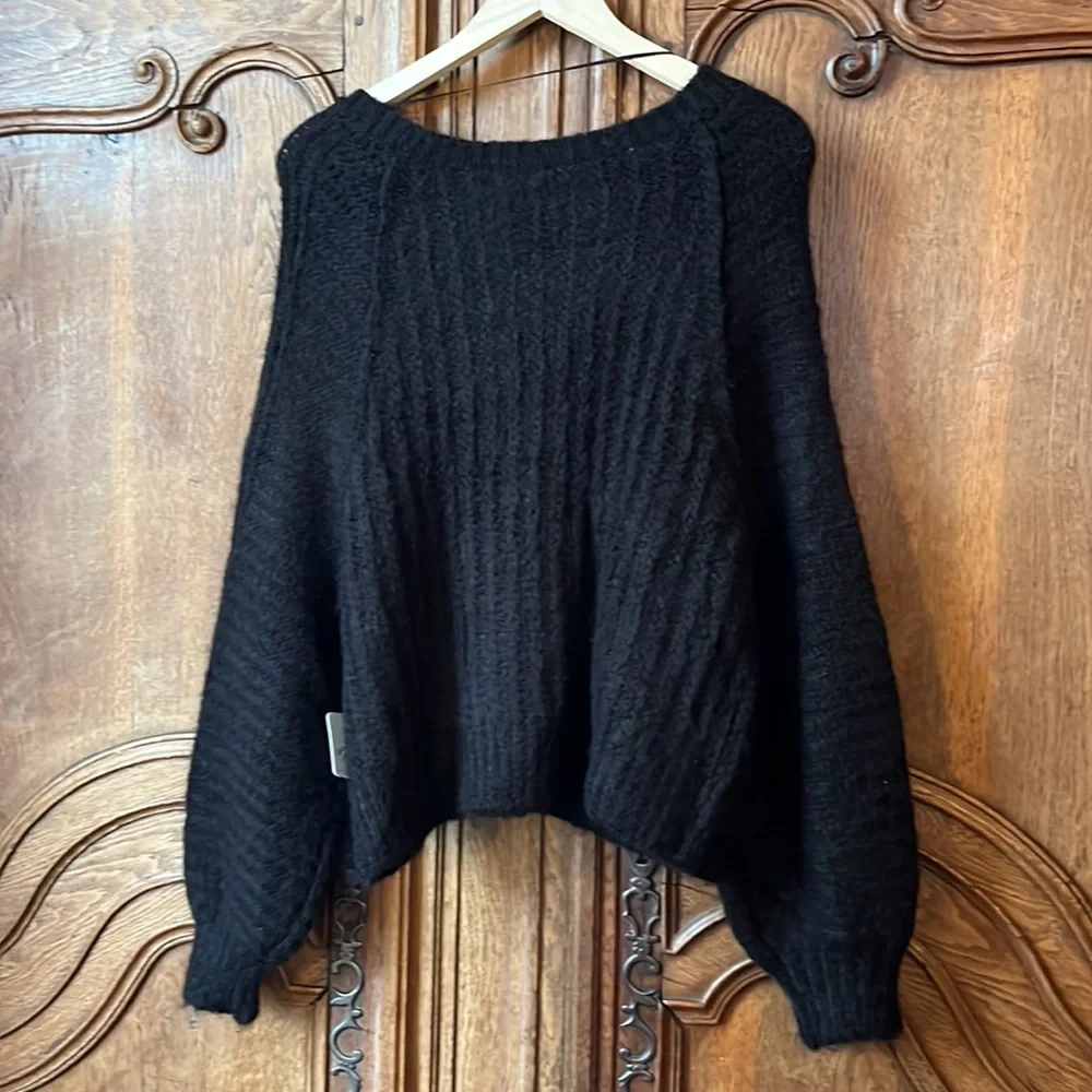 Free People Black Carter Pullover Sweater NEW